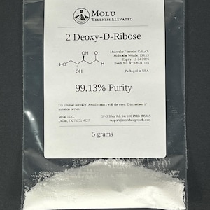 2 Deoxy-D-Ribose Powder - (5 grams) (&gt; 99% Purity) | 2DDR Powder