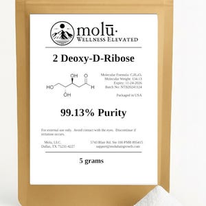 2 Deoxy-D-Ribose Powder - (5 grams) (> 99% Purity) | 2DDR Powder