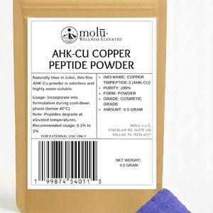 Premium 99% Pure AHKCU Copper Peptides (Ala-His-Lys-Cu) – DIY Ready - 0.5 grams