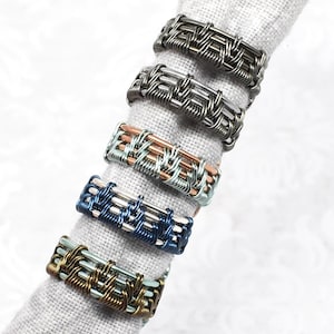 Custom Color Woven Ear Cuff, Wide Bi-color Ear Cuff