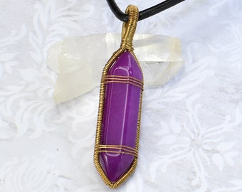 Purple Quartz Crystal Point Necklace