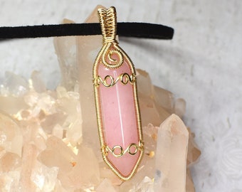 Rose Quartz Crystal Point Necklace