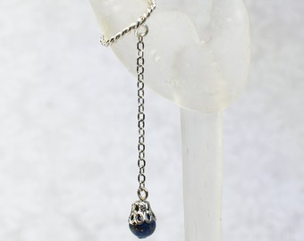 Silver and Lapis Ear Cuff - RIGHT ear only