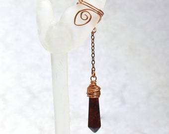 Copper and Jasper Ear Cuff - LEFT Ear Only