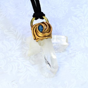 Quartz and Blue Agate Necklace imagem 1