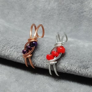 Dainty Beaded Ear Cuff - Custom Colors Available