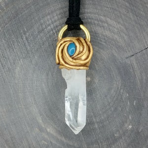 Quartz and Blue Agate Necklace imagem 6