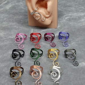 Ear Cuff Double Spiral Custom Color Gold, Silver, Copper, Brass, Red, Magenta, Purple or Green Bild 5