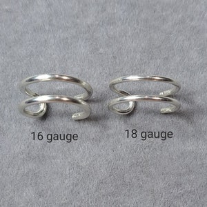 Double Ear Cuff in Sterling Silver 16 or 18 gauge options image 2