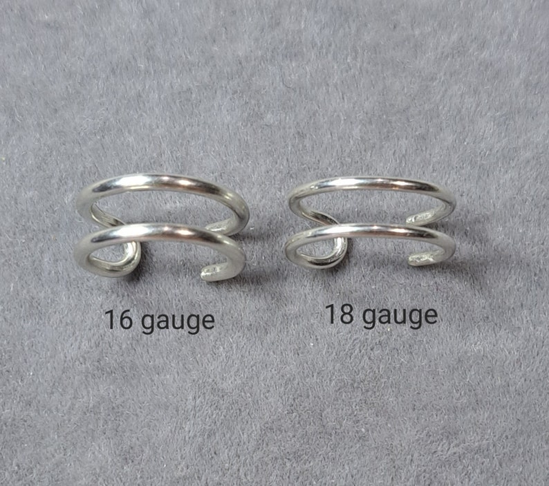 Double Ear Cuff in Sterling Silver 16 or 18 gauge options image 2