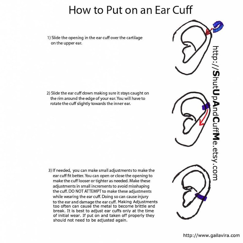 Ear Cuff Double Spiral Custom Color Gold, Silver, Copper, Brass, Red, Magenta, Purple or Green Bild 8