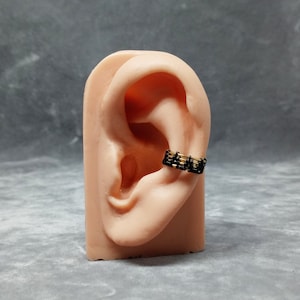 Custom Color Woven Ear Cuff, Wide Bi-color Ear Cuff image 2