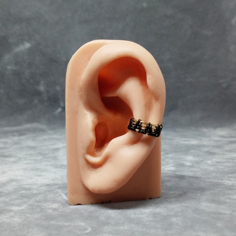 Custom Color Woven Ear Cuff, Wide Bi-color Ear Cuff image 2