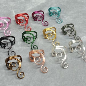 Ear Cuff Double Spiral Custom Color Gold, Silver, Copper, Brass, Red, Magenta, Purple or Green image 2