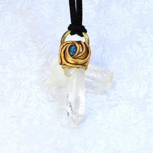 Quartz and Blue Agate Necklace immagine 2