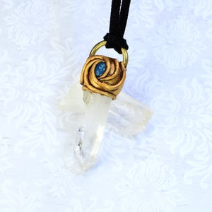 Quartz and Blue Agate Necklace imagem 4