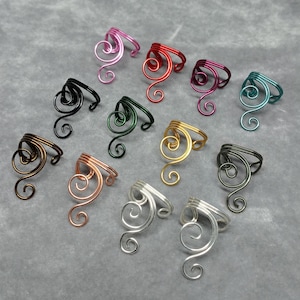 Ear Cuff Double Spiral Custom Color- Gold, Silver, Copper, Brass, Red, Magenta, Purple or Green