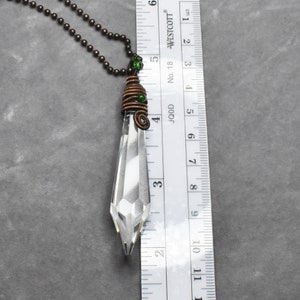 Copper Wrapped Glass Prism Necklace image 7