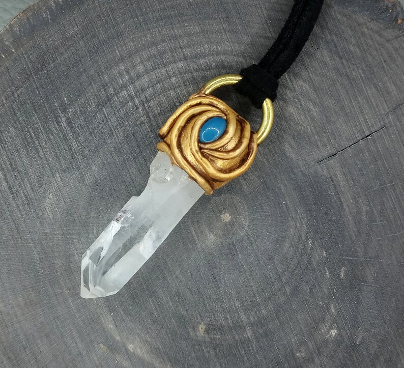 Quartz and Blue Agate Necklace imagem 9