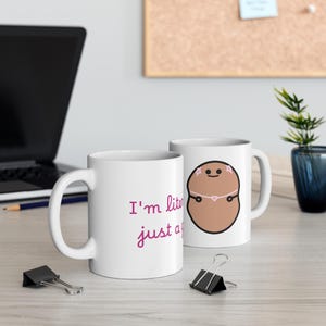 Cute Potato Girl Coffee Cup, Funny Cartoon Design, Kitchen Decor, Gift for Foodies, Tea Mug