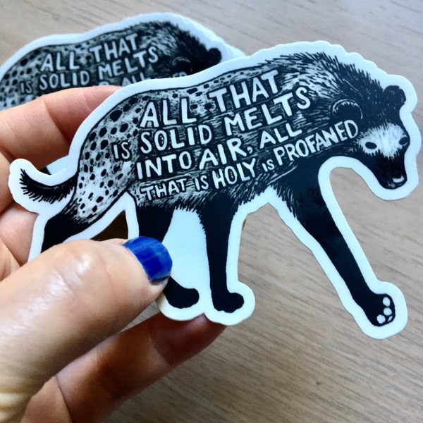 Hyena Quoting Karl Marx- 3" Sticker