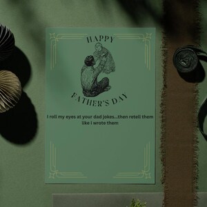 Note sarcastique pour la fête des pères, fille à papa 5 x 7 imprimable, téléchargement de message d'humour numérique pour les pères amateurs de blagues