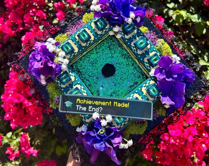 Minecraft End Portal Graduation Cap Topper - 3D Minecraft Grad Topper ...
