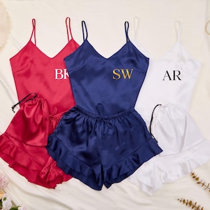Satin Bridesmaid Pajamas Camisole Set Set Of 6 Pajamas Bridal Shower Gifts Bridesmaid Pjs Set Bridesmaid Gift Honeymoon Gift Bridal Pajamas