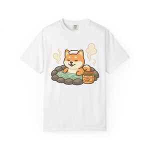 T-shirt relax con stampa Shiba Inu, regalo per amanti dei cani, abbigliamento per spa, maglietta unisex con grafica, regalo accogliente per proprietari di animali domestici, maglietta con animali dei cartoni animati