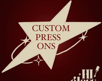 Benutzerdefinierte Drücken Sie auf die Nägel | Handbemalt, Salonqualität