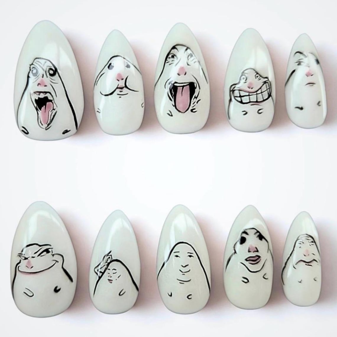Liam’s Set | Hamster Meme Press on Nails | Hand Painted Nail Art - Etsy