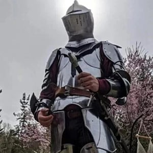 Medieval Knight Half Body Armor | Wearable Crusader Armor Suit Costume for Cosplay, Gothic 14Th Century LARP Armor Suit Elven Warrior Steel