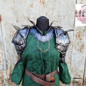 Medieval Knight Armor Pair Of Pauldrons And Gorget | SCA LARP Costume Armor Steel Shoulder With Gorget | Shoulder Protection For Reenactment