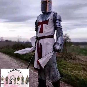 Medieval Templar Knight Full Body Set Armour Cosplay Halloween Sword Armor Suit