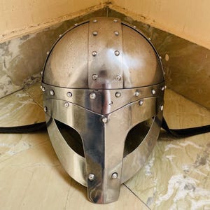 Medieval Ragnar Lothbrok Viking Helmet | Norman Warrior LARP Helmet | Knights Warrior Costume Helmet | Viking Norse Helmet | Halloween Gift