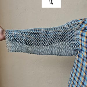 Lightweight Aluminum Chainmail Sleeves Medieval Armour Chain mail for Ranger, sword and sorcery fantasy costume and LARP cosplay Reenactment