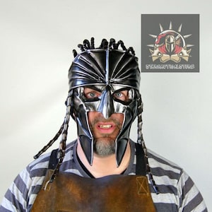 Mittelalterlicher Stahl Pirat Fantasy Rüstung Zwerg Helm Maske aus Stahl gefertigt - Rüstung Metall - Fantasy Larp Cosplay Theater Film Halloween Sailor