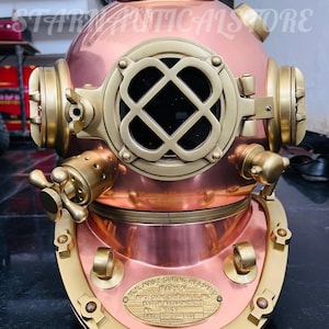 Deep Sea Mark V-Style Diving Helmet | Aluminum & Iron antique Deep Sea Divers Helmet Nautical Collection | Boston Scuba Diving Helmet