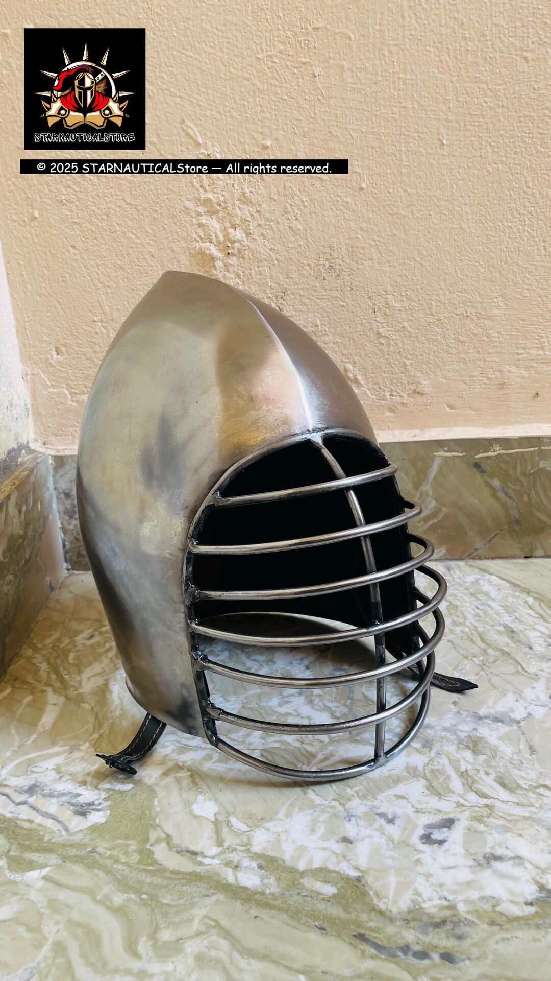 Medieval Knight Bascinet Helmet - 18ga Steel HMB SCA Battle Ready