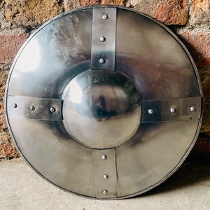Spring Steel Buckler Shield – Medieval Combat Shield for Buhurt IMCF, MMA & HMB, Knight Fencing Round Shield Battle Ready Defence