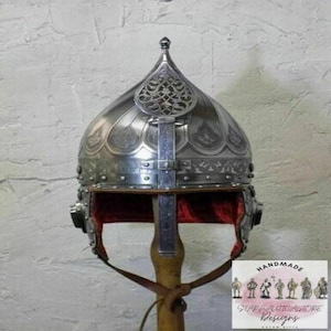 Medieval Islamic Knight Historical Helmet | Hussars Helmet | Emperor Battle Helmet | Ottoman Empire Etched Islamic Kulah Khud Mughal Helmet