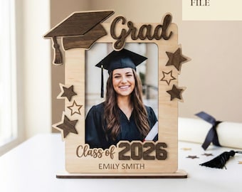 Personalized Graduation Photo Frame Svg, Class of 2026 Svg, Glowforge, Laser Cut File