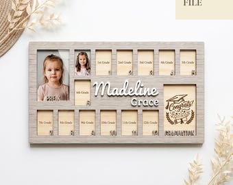 School Years Photo Frame Svg, Kindergarten Graduation Picture Frame, K-12, Glowforge, Laser Cut File