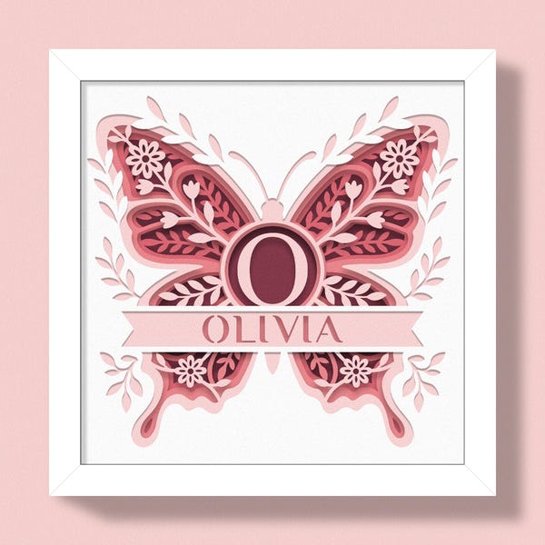 Letter Cut Box Pattern Shadow Box Baby Cricut - Etsy UK