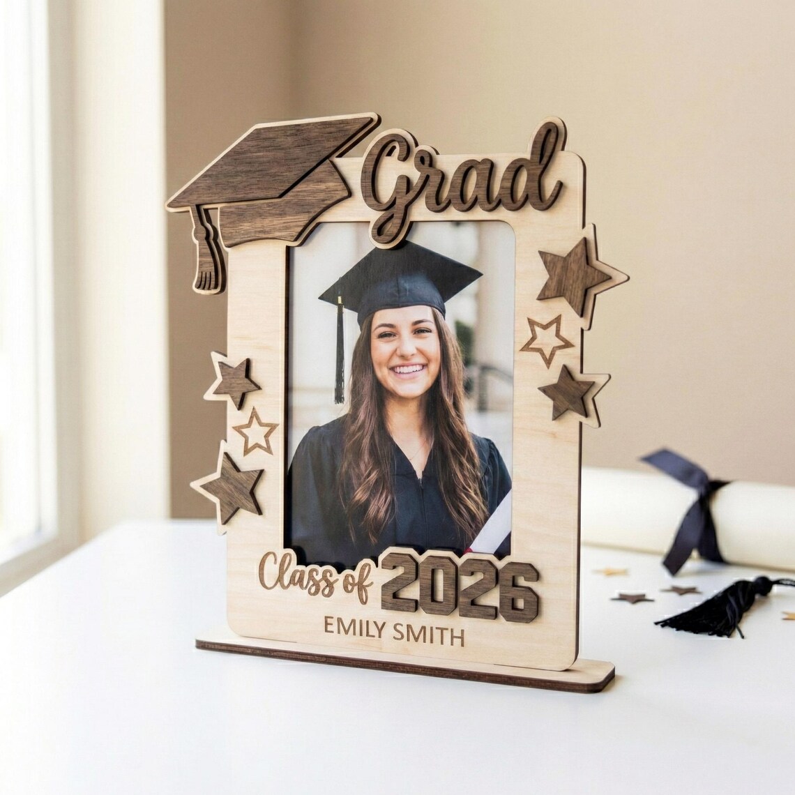 Graduation Card Frame Personalized Graduation Photo Frame Svg, Class of 2026 Svg, Glowforge ...