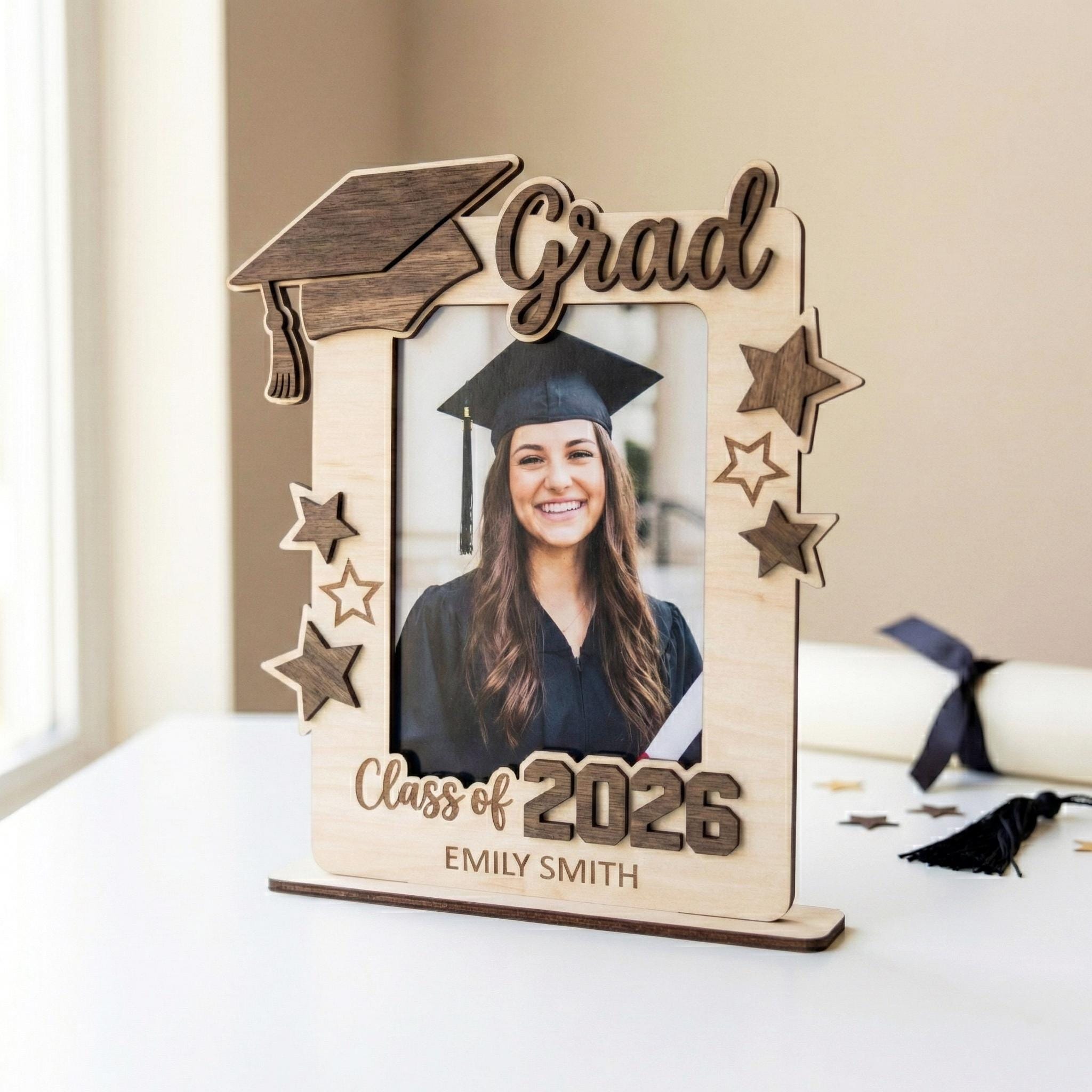 Personalization Grad Photo Frame Personalized Graduation Photo Frame Svg, Class of 2026 Svg, Glowforge ...