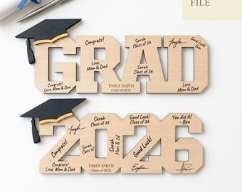 Graduation Signature Sign Svg, Class of 2026 Svg, Keepsake Gift, Glowforge, Laser Cut Files