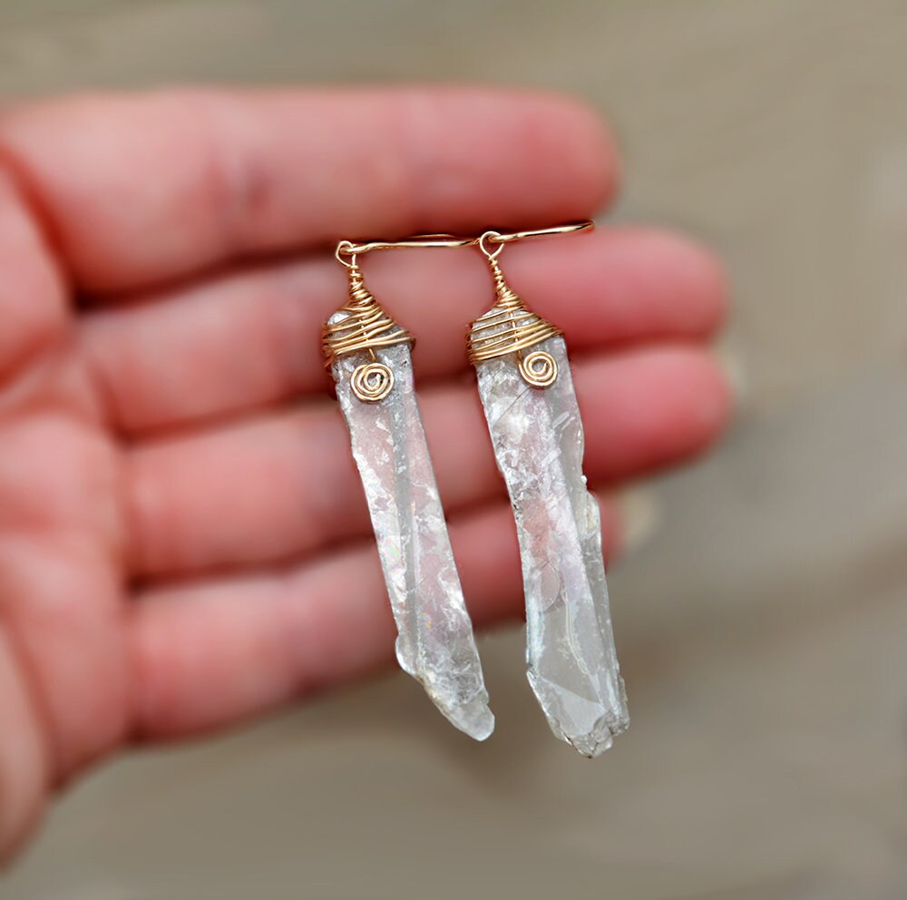 Selenite earrings best sale