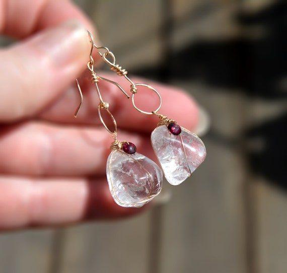 Ancient Roman Glass Handle Wire Threader Earrings 14k Gold-filled Ancient Roman Glass Handle Wire Threader Earrings 14k Gold-filled