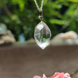 Natural Clear Quartz Pendant, Vogel Style Crystal, Sterling Silver Charm, Healing Talisman